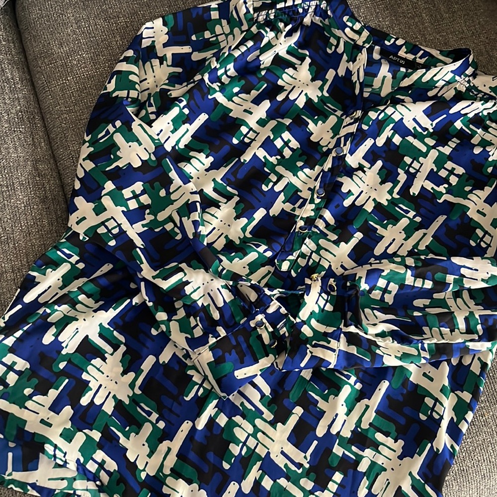 Blue and Green funky print shirt